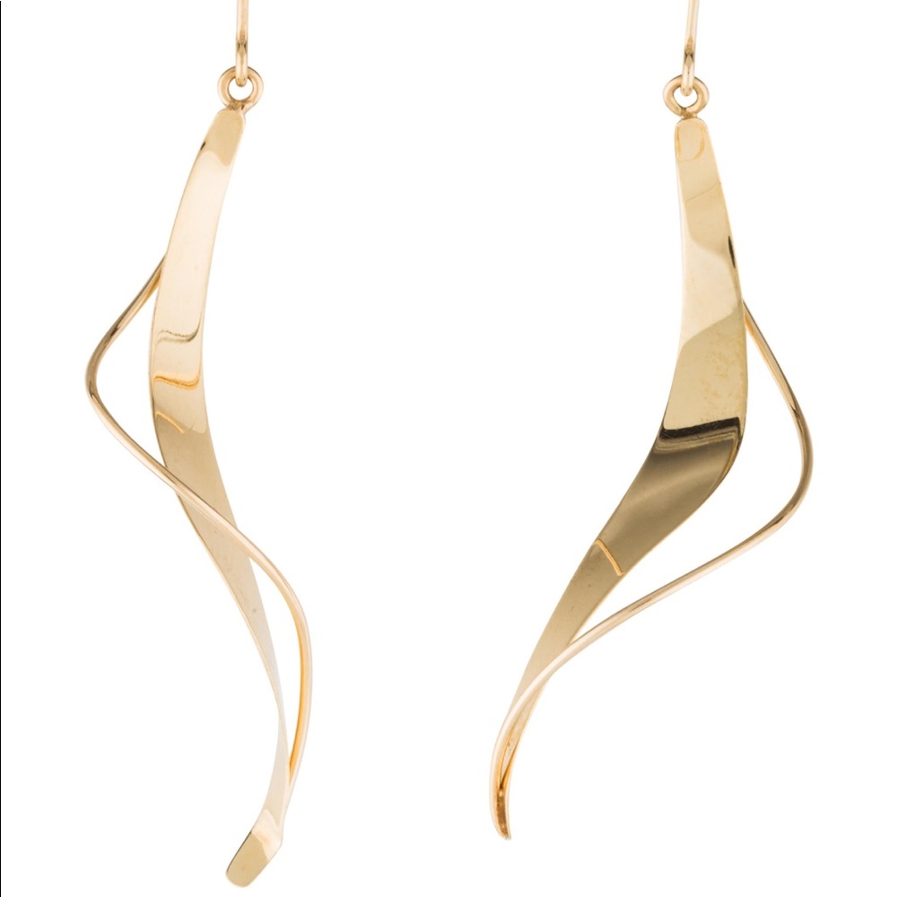 14k Yellow Gold Earrings with High Polish Finish